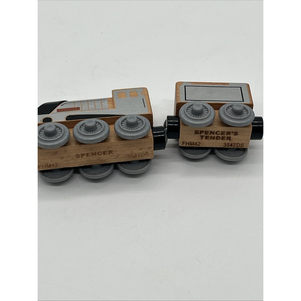Thomas & Friends Wood Spencer Engine & Tender Set FHM42 Wooden Railway Train - Picture 15 of 16